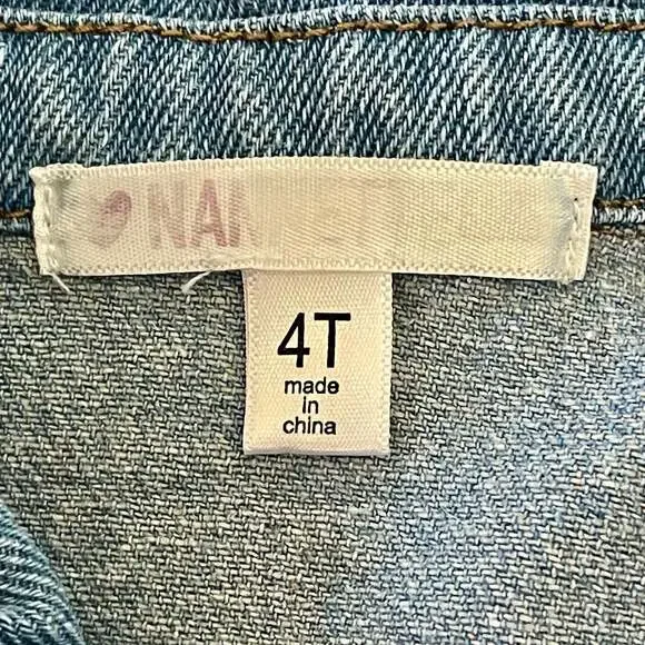 Nannette Kids Toddler Girl Ruffle Trim Denim Vest - Picture 3 of 5